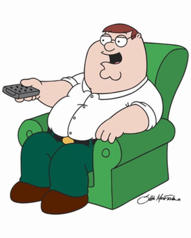 Peter Griffin watching TV