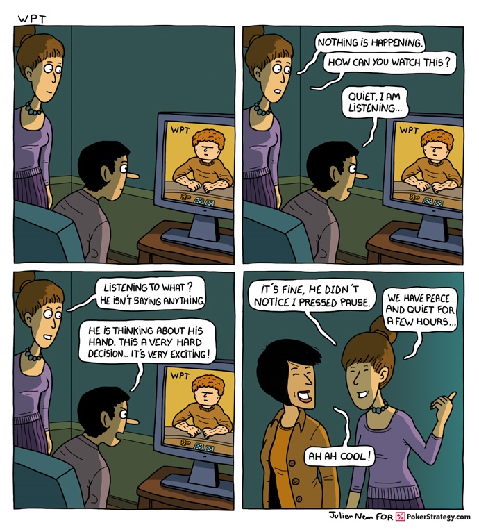 Grappige pokercartoon WPT