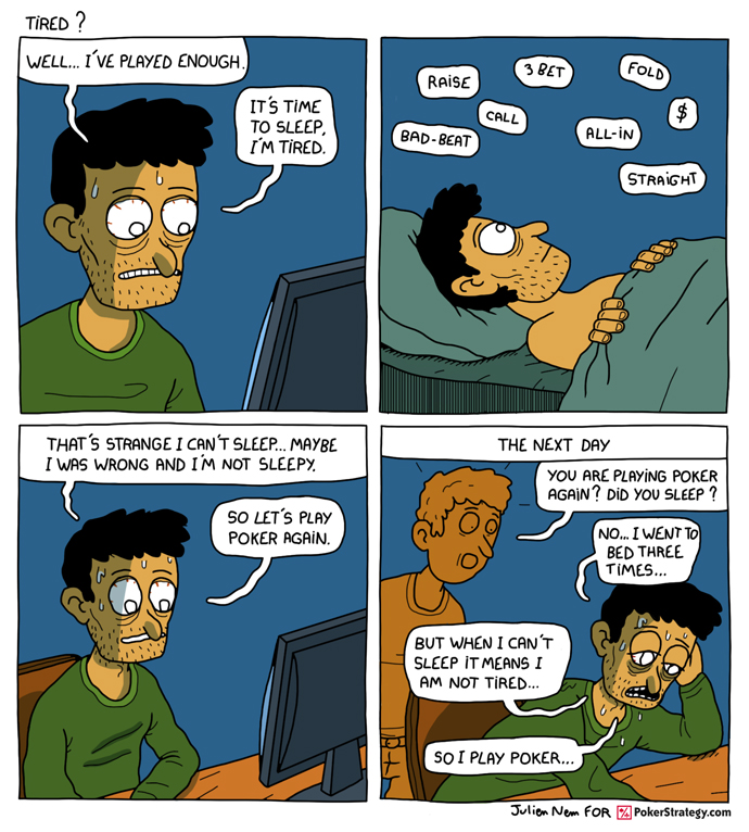 Funny Poker Cartoons Sleep