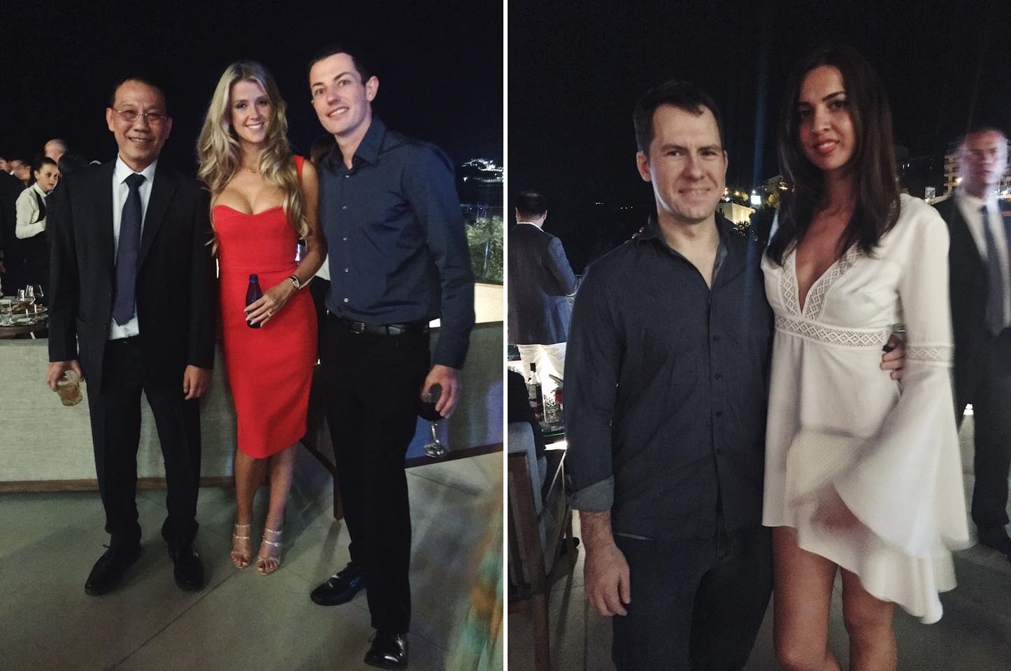 Tom Dwan i Dan Cates z pięknymi towarzyszkami Tom Dwan i Dan Cates z pięknymi towarzyszkami