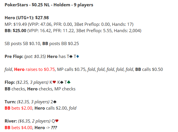 Hand of the week poll Sondaggio mano della settimana