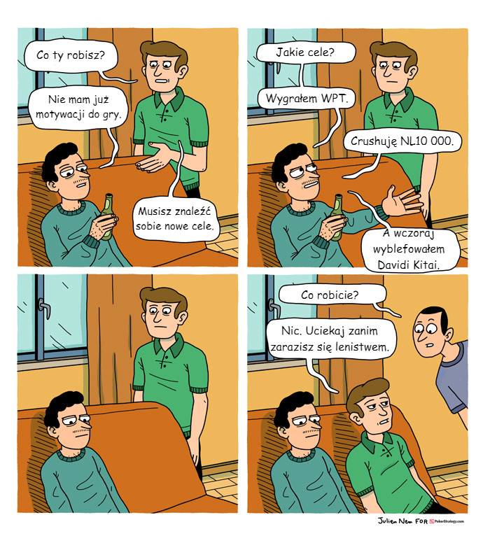 Śmieszny Pokerowy Komiks Lenistwo