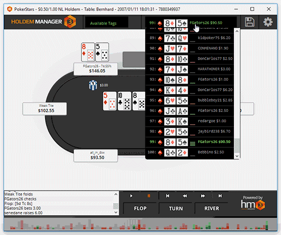 Hold'em Manager 3 Hand Replayer