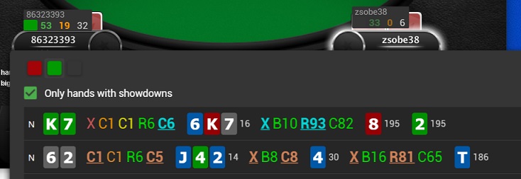 Hand2Note showdown indicator