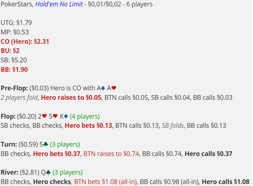 poker hand forum