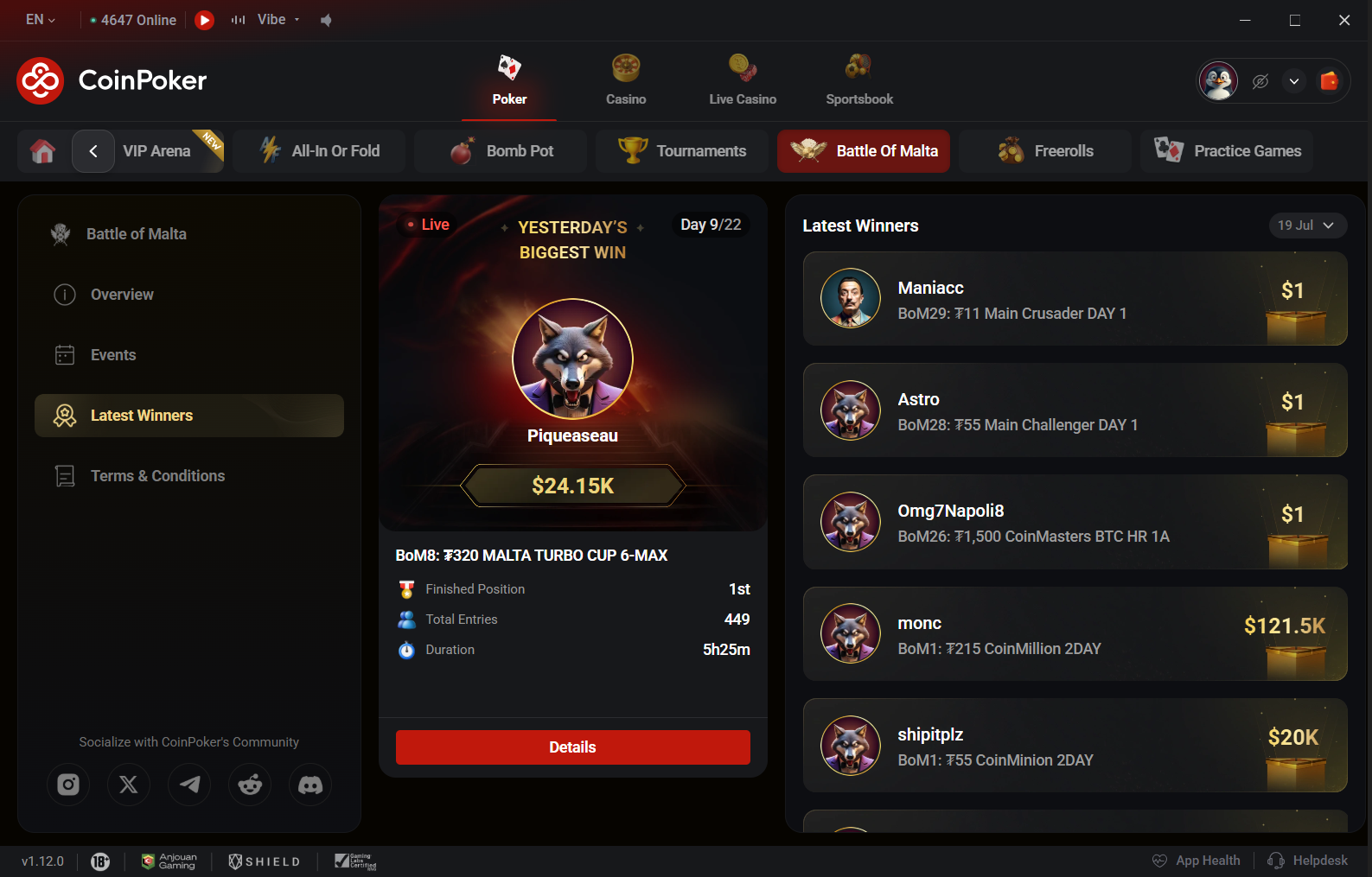 CoinPoker Battle of Malta Online Series